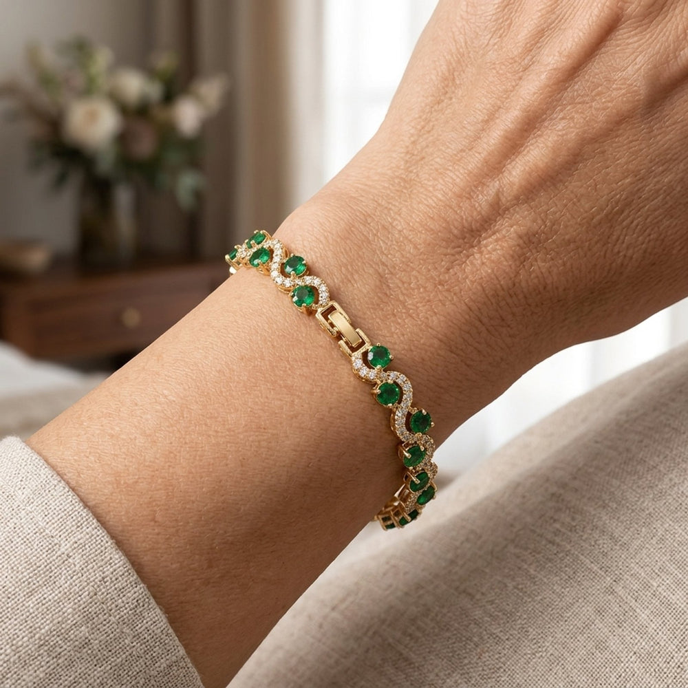 Gold-Plated Halo Tennis Bracelet