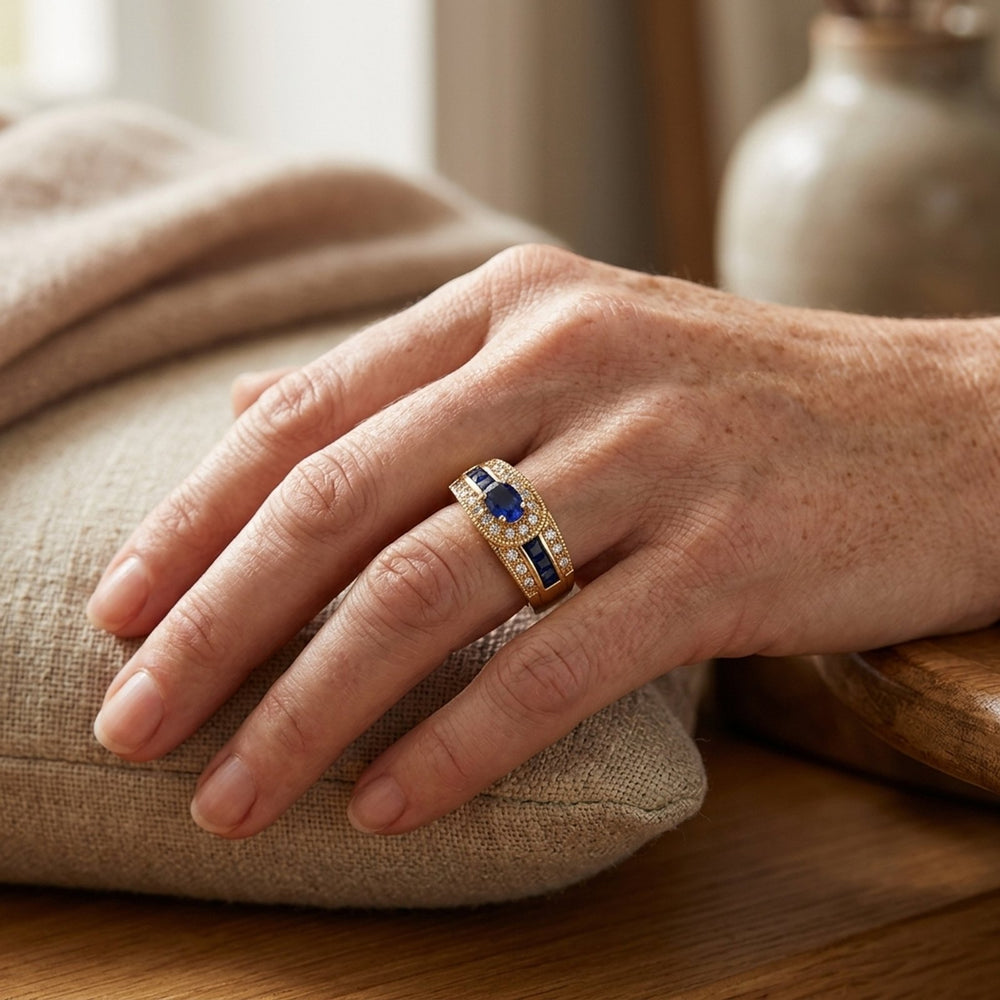 Milgrain Pavé Diamond Statement Ring