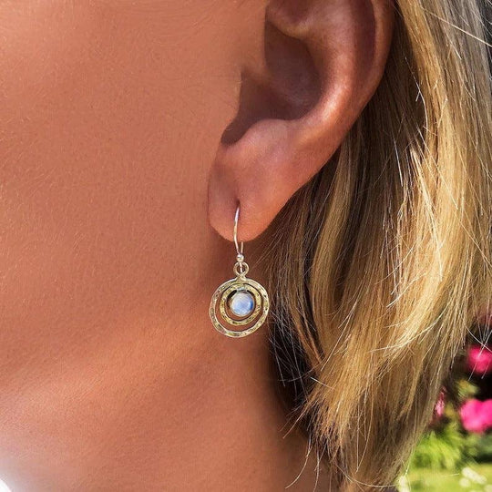 Sterling Silver Moonstone Drop Earrings