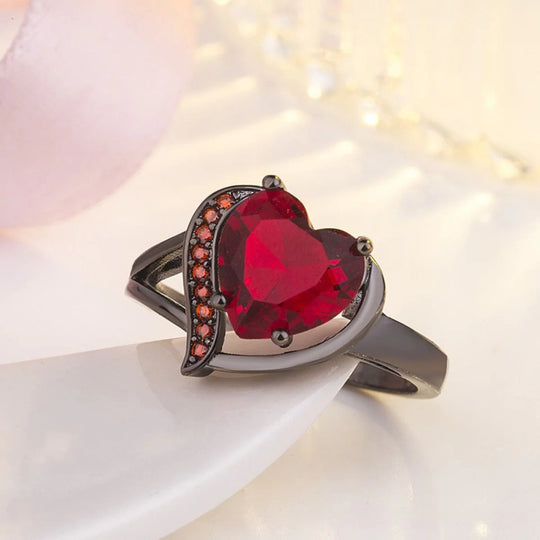 Heart-Shaped Sterling Silver Ring