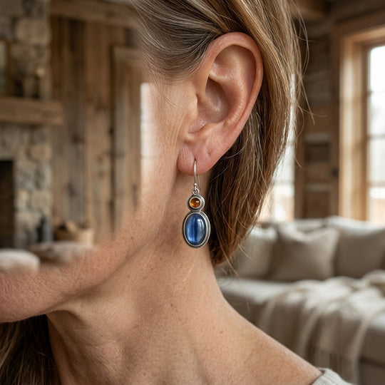Sterling Silver Gemstone Drop Earrings