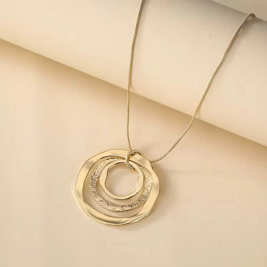 Layered Circle Sterling Silver Pendant