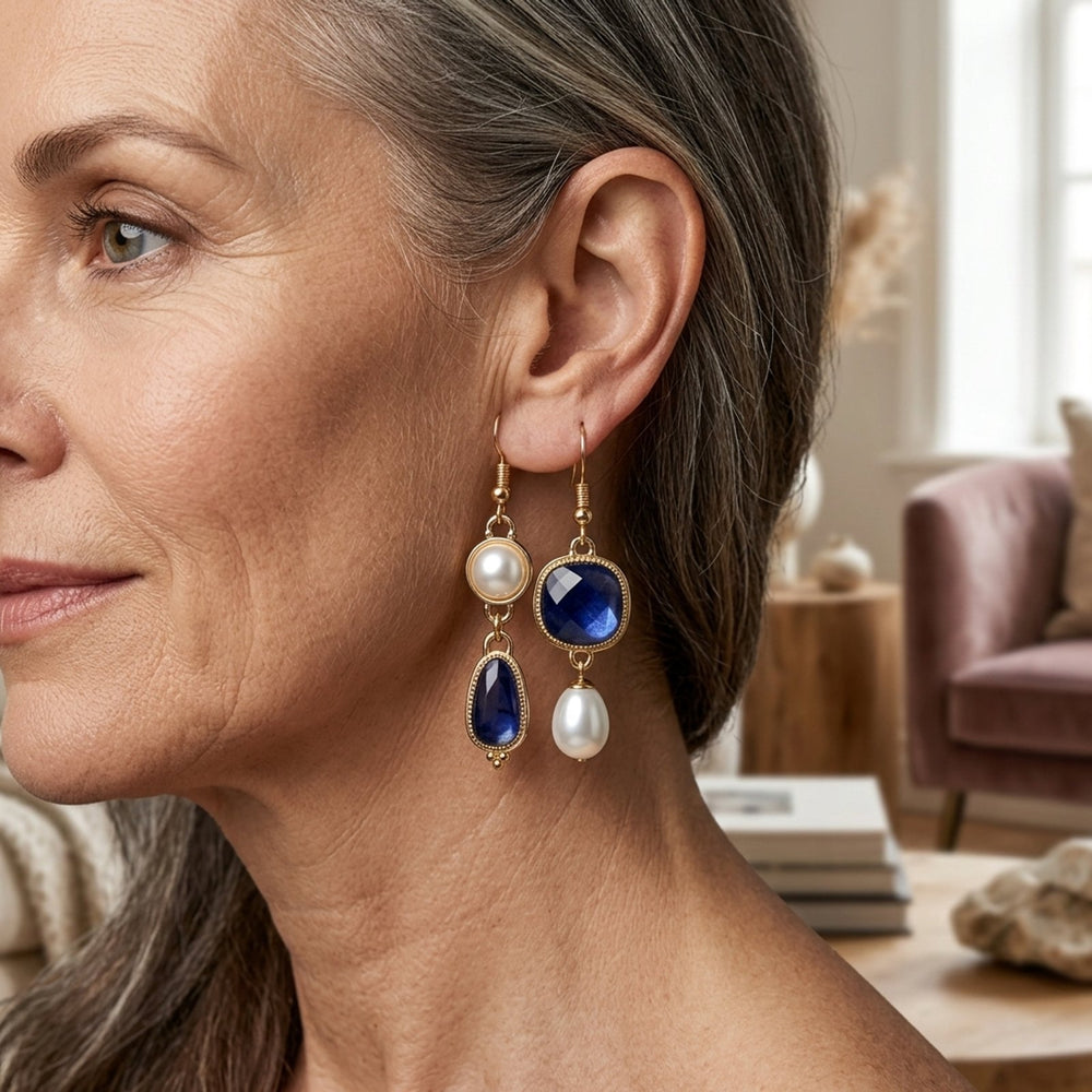 Gold-Plated Pearl Drop Earrings