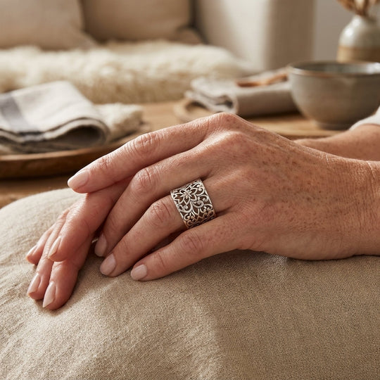Openwork Sterling Silver Filigree Ring