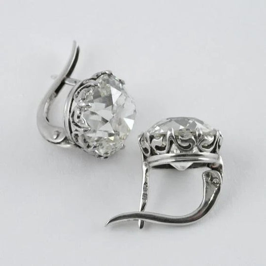 Vintage-Style Ornate Sterling Silver Drop Earrings