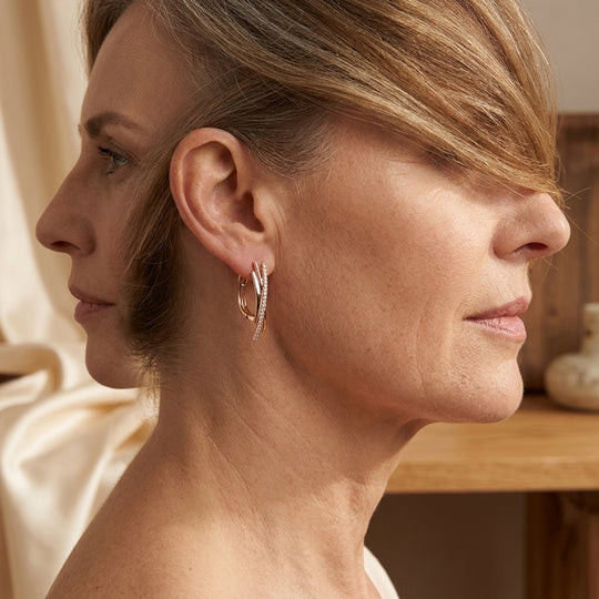 Embellished Gold Feather Stud Earrings