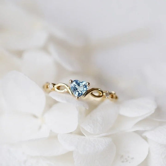 Heart-Shaped Zirconia Band Ring
