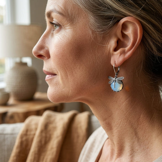 Sterling Silver Dragonfly Drop Earrings