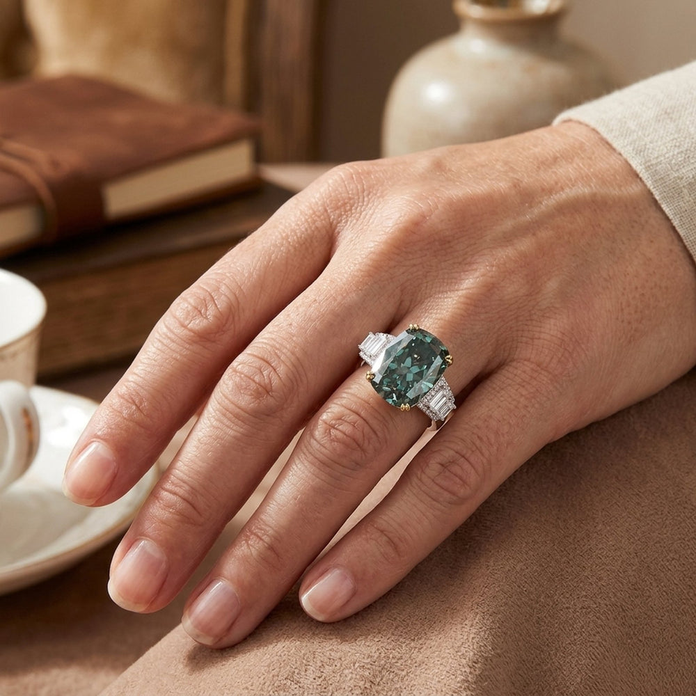 Cushion Cut Sterling Silver Statement Ring