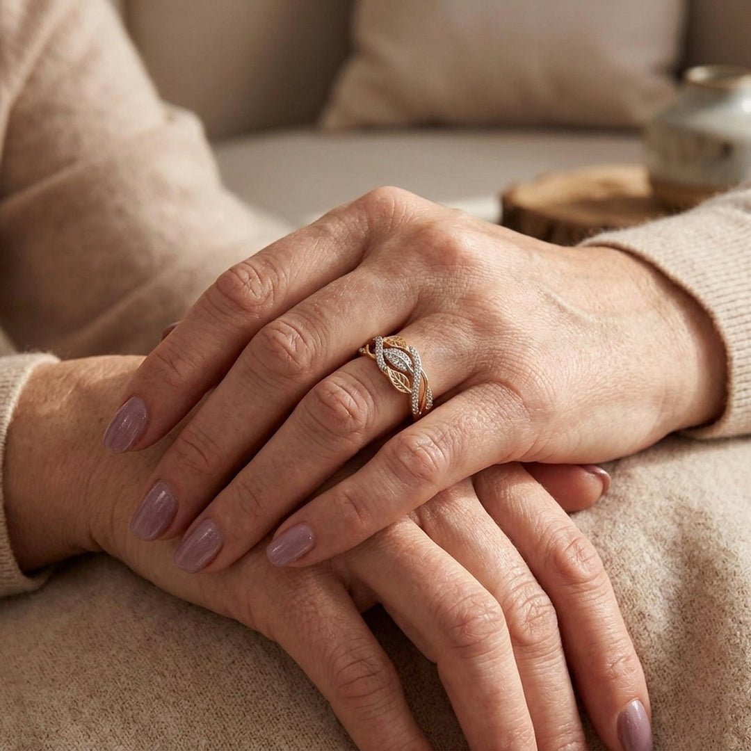 Pavé Leaf Design Ring
