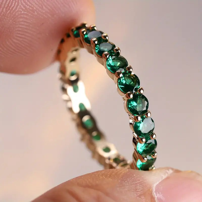 Prong-Set Gold Eternity Ring