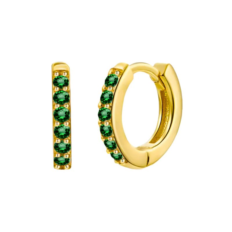 Pavé Stone Huggie Hoop Earrings