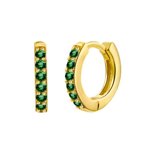 Pavé Stone Huggie Hoop Earrings