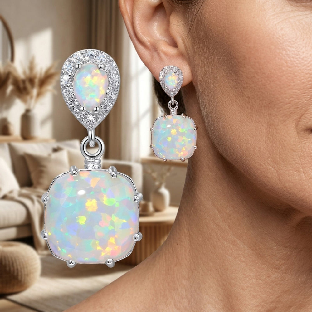 Teardrop Opal Drop Earrings