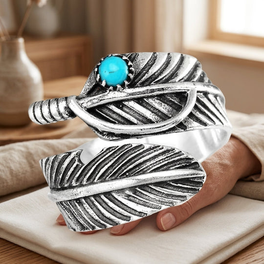 Sterling Silver Feather Wrap Ring