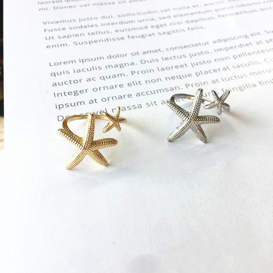 Adjustable Starfish Statement Ring