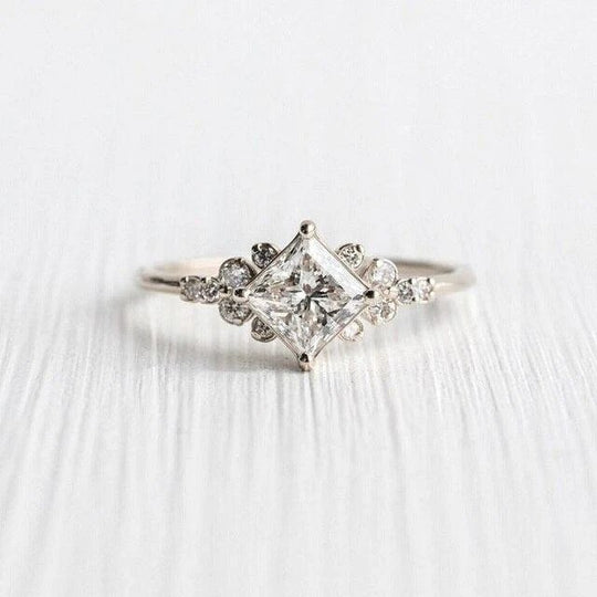 Princess Cut Cubic Zirconia Silver Ring