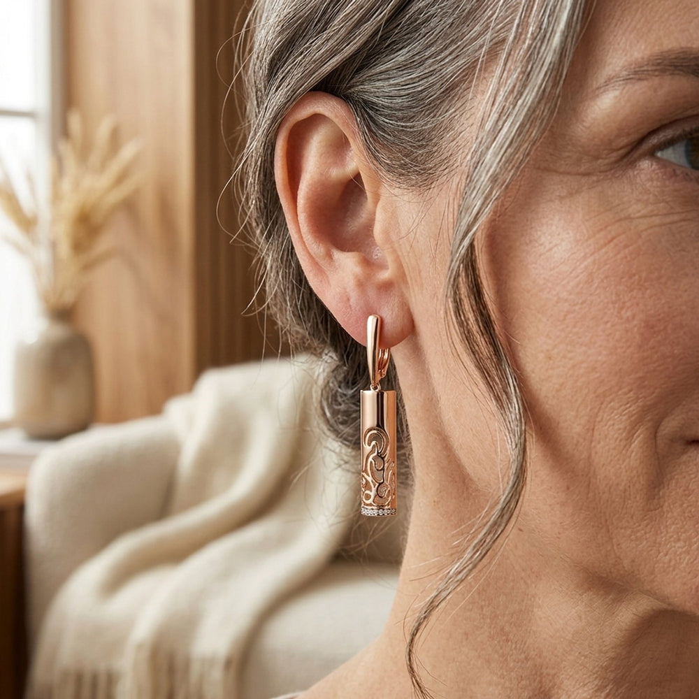 Gold-Plated Filigree Drop Earrings