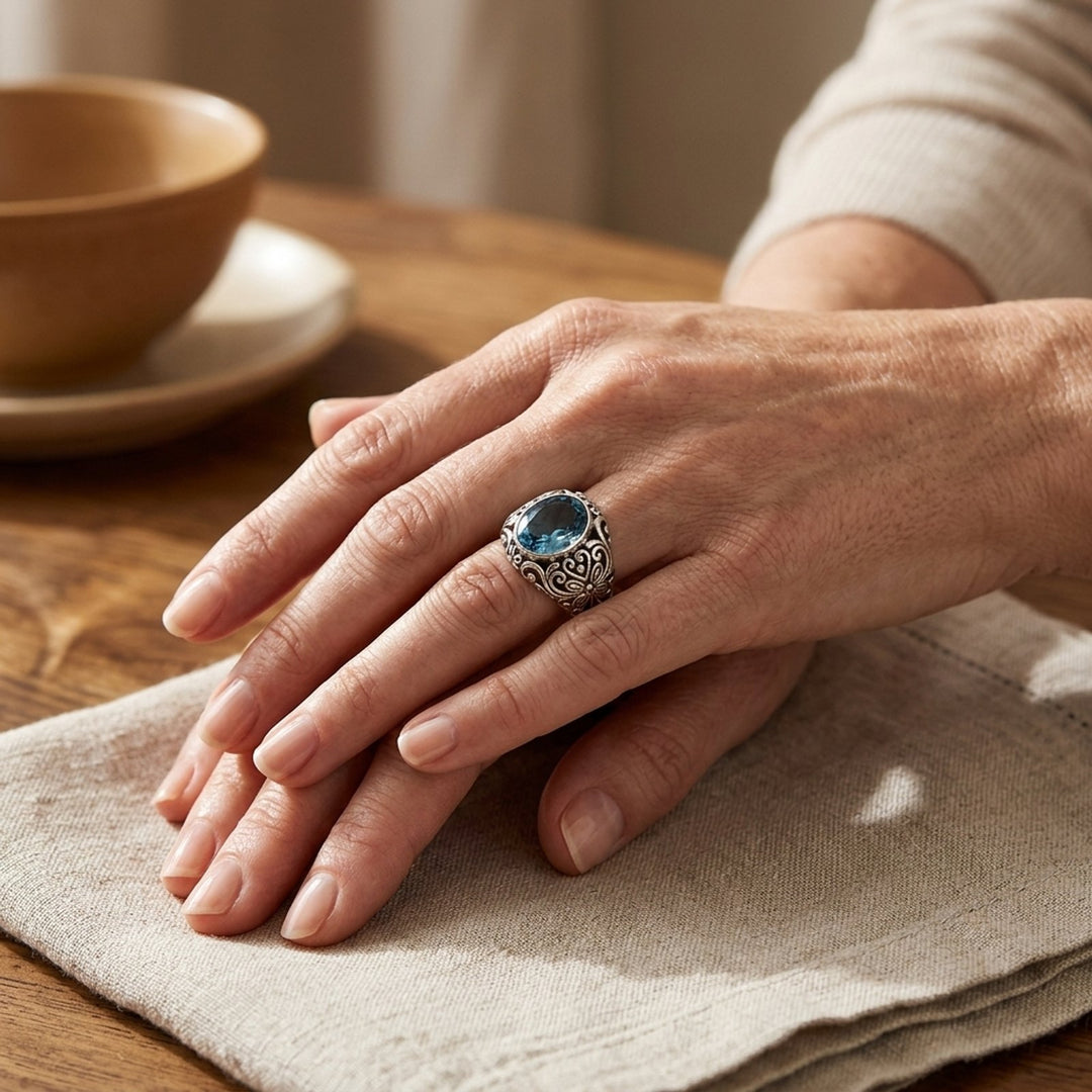 Ornate Sterling Silver Statement Ring