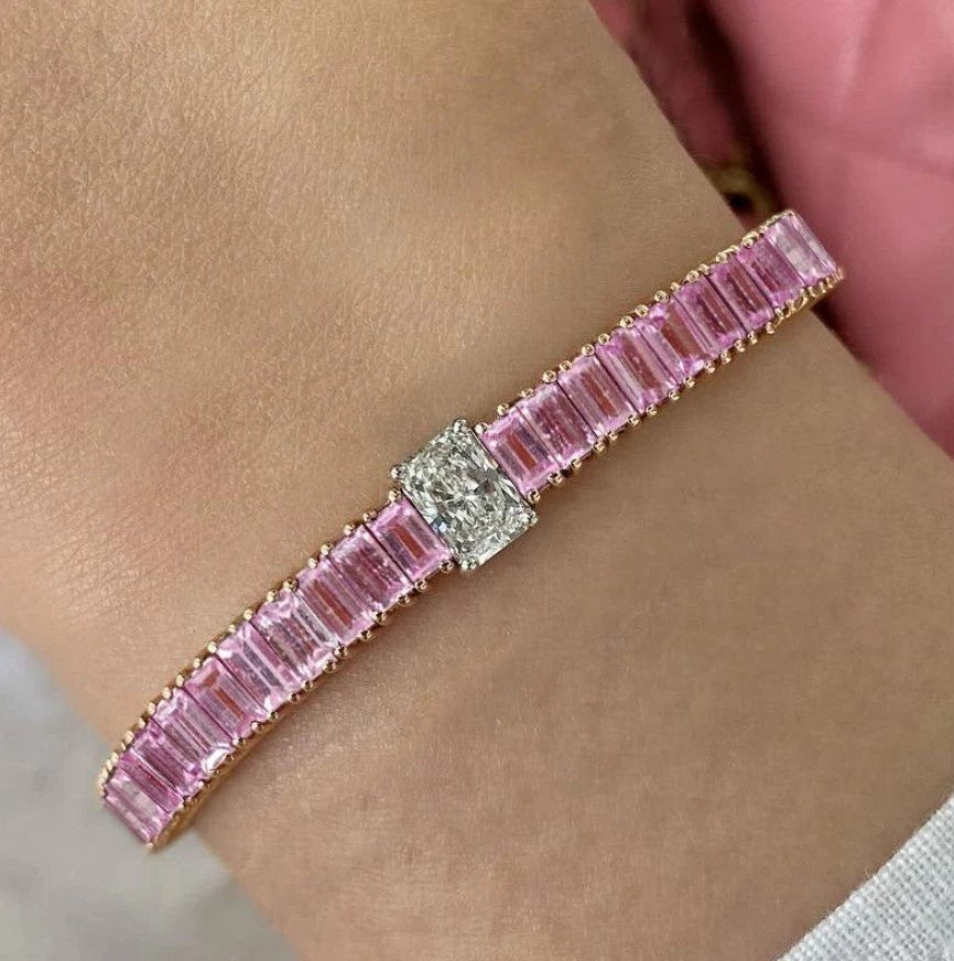 Radiant Cut Two-Tone Tennis Bracelet