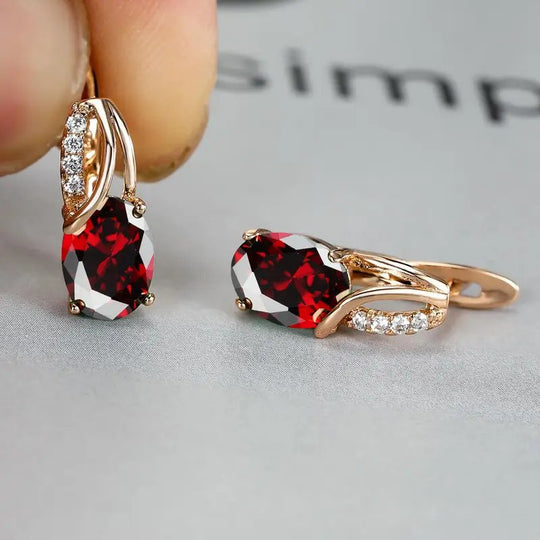 Gold Teardrop Drop Earrings