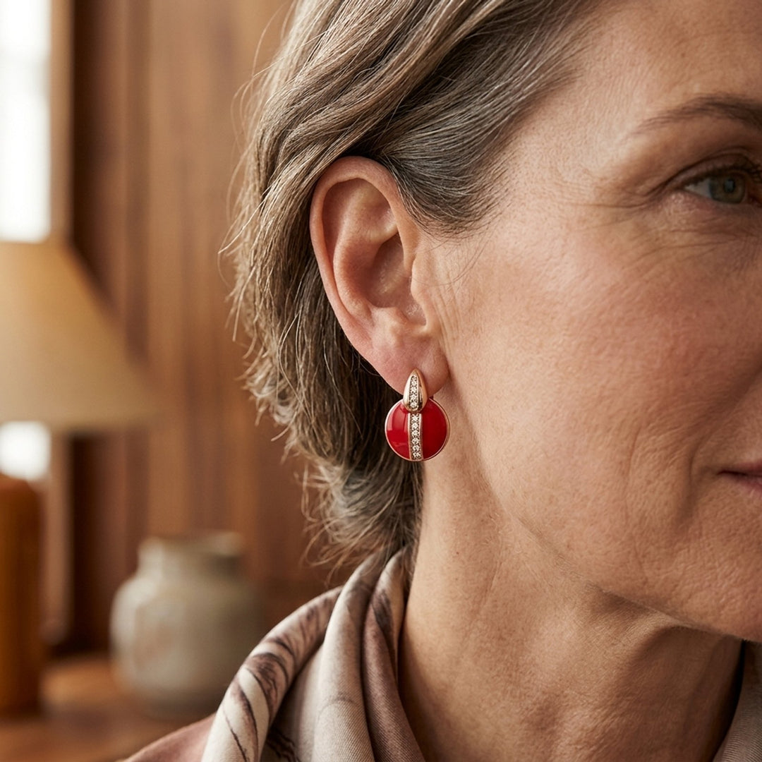 Accented Enamel Drop Earrings