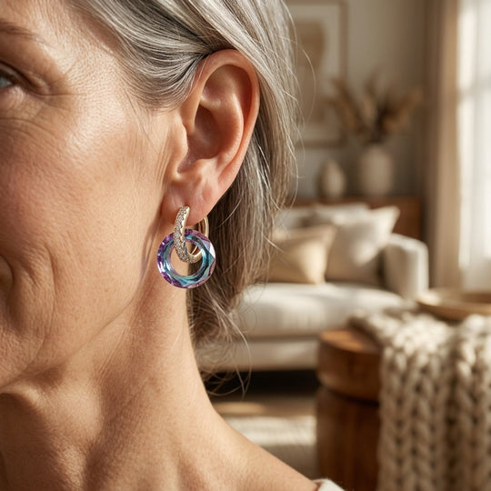 Iridescent Statement Hoop Earrings