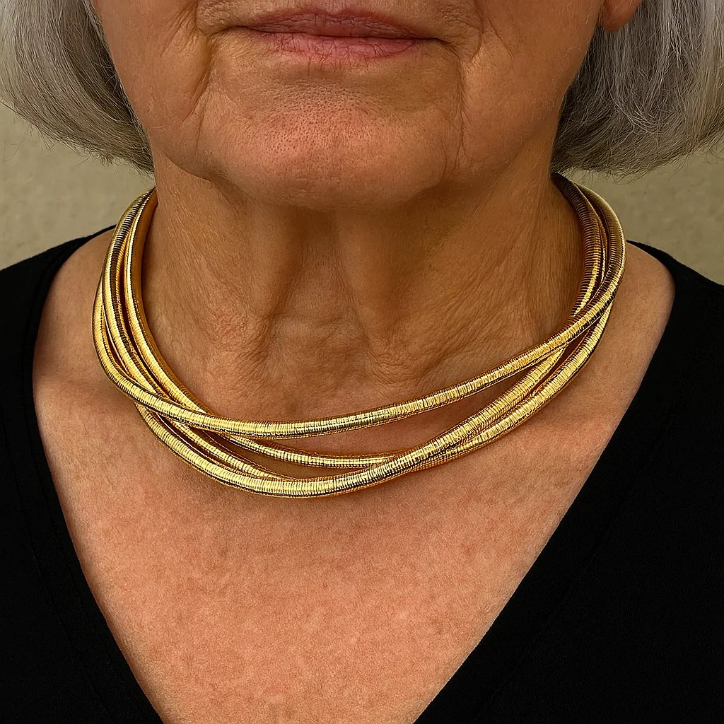 Layered Snake Chain Statement Necklace