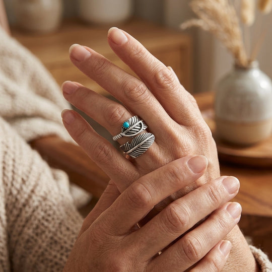 Sterling Silver Feather Wrap Ring