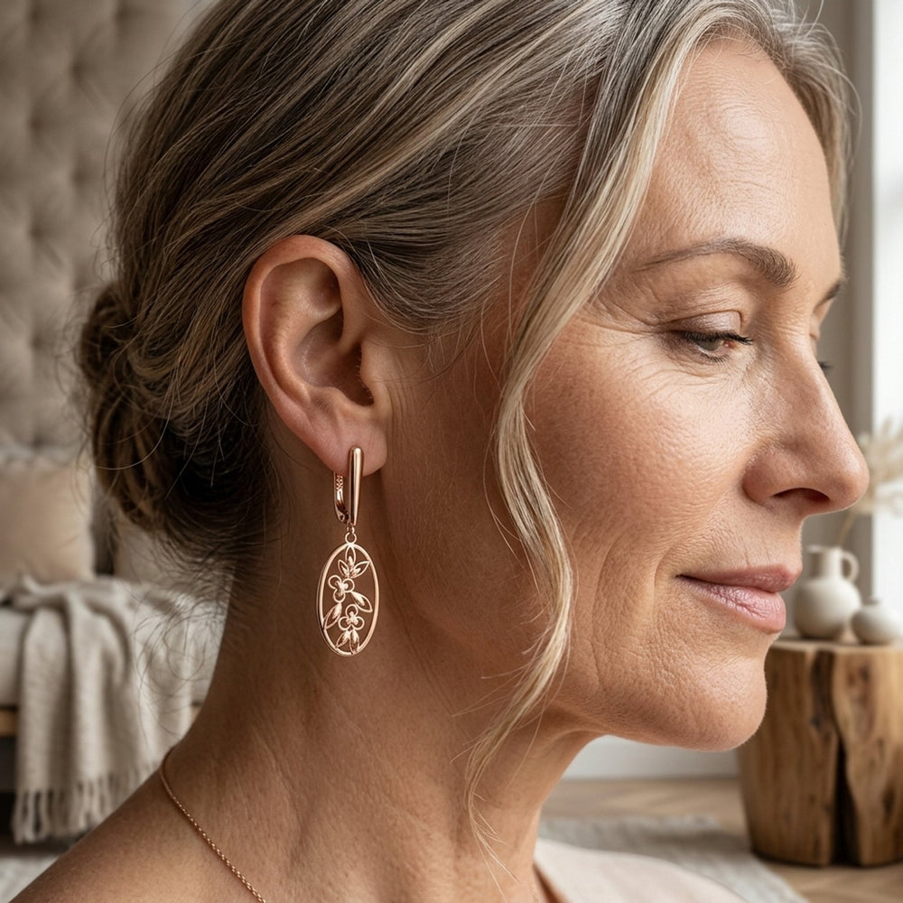Filigree Drop Earrings Gold Plated