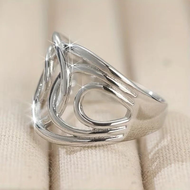 Polished Sterling Silver Interwoven Ring