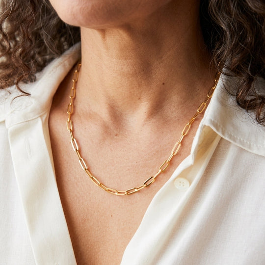 18K Gold-Plated Chain Link Necklace