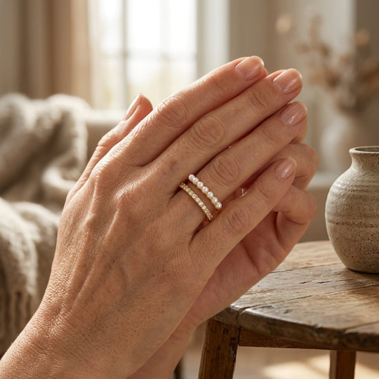 Adjustable Pearl Ring