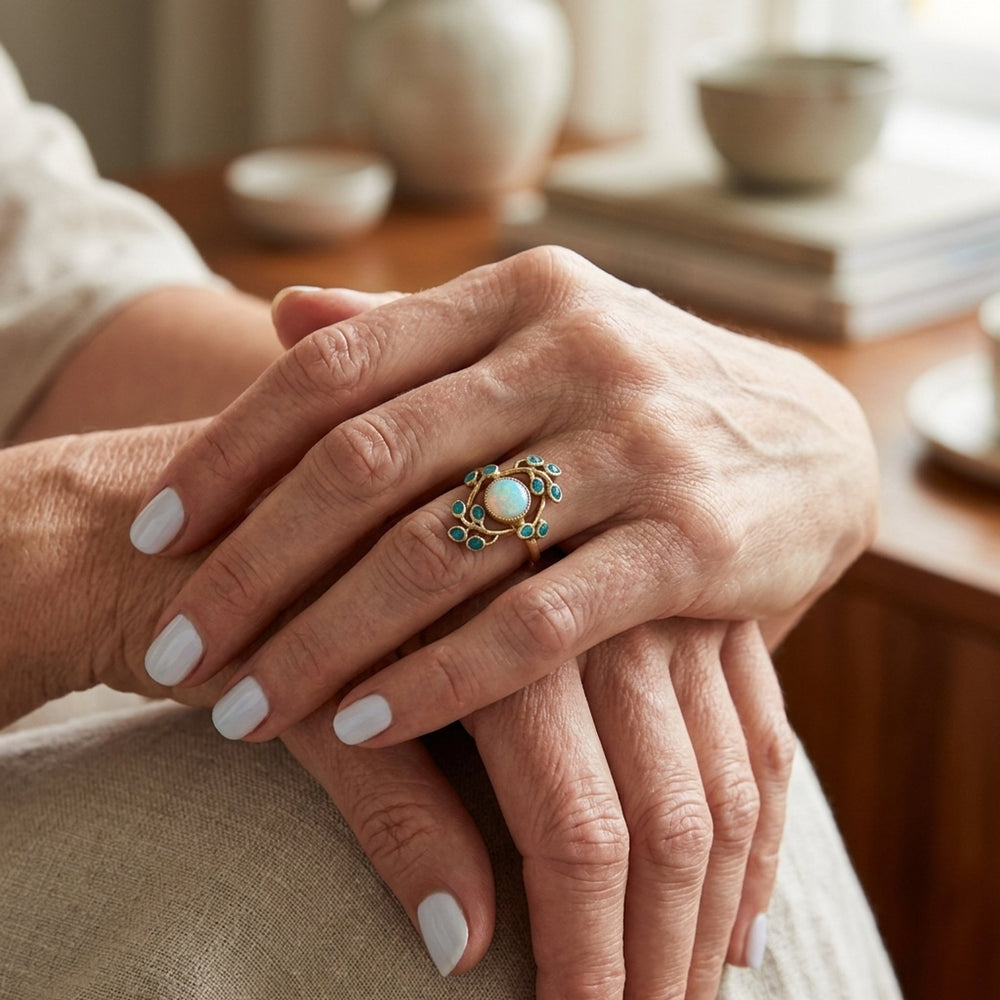 Bezel-Set Opal Multi-Stone Ring