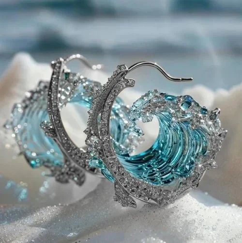 Pavé Wave Hoop Earrings