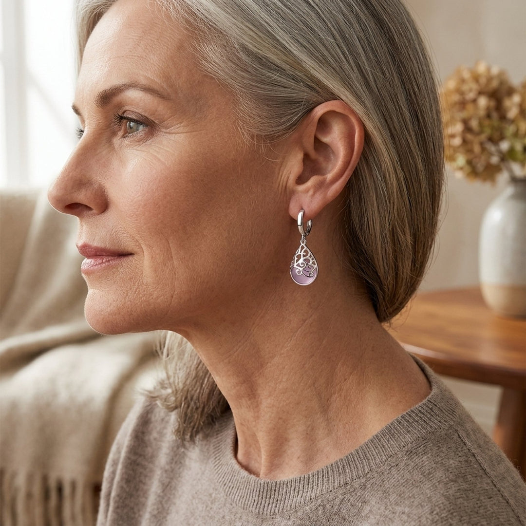 Sterling Silver Filigree Hoop Earrings