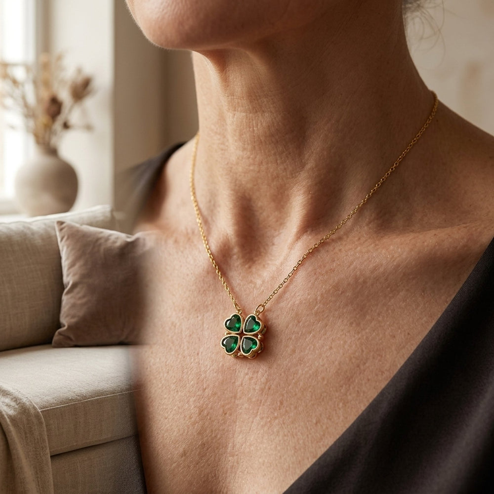 Gold-Plated Four-Leaf Clover Chain Necklace