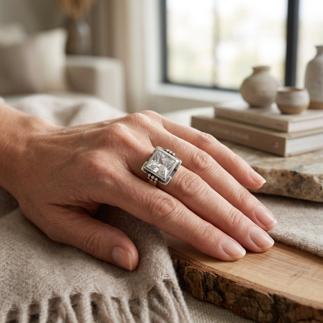 Square Sterling Silver Ring
