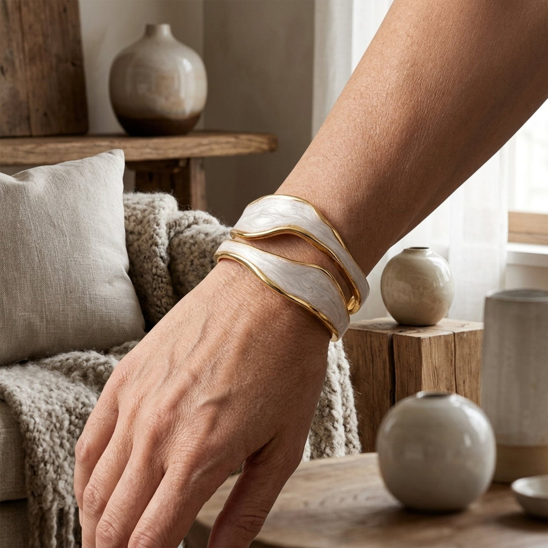 Two-Tone Sculptural Cuff Ring