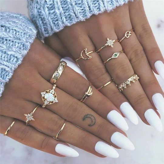 Gold-Plated Celestial Ring Set