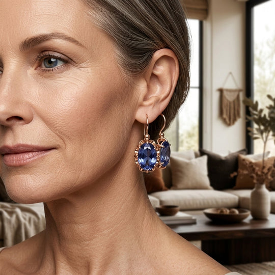 Oval Cut Zirconia Drop Earrings