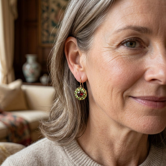 Gold-Plated Cluster Drop Earrings