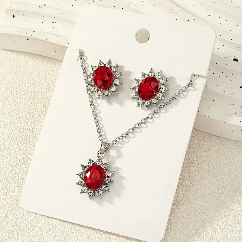 Halo Silver-Plated Jewelry Set
