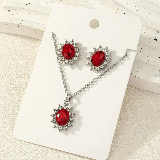 Halo Silver-Plated Jewelry Set