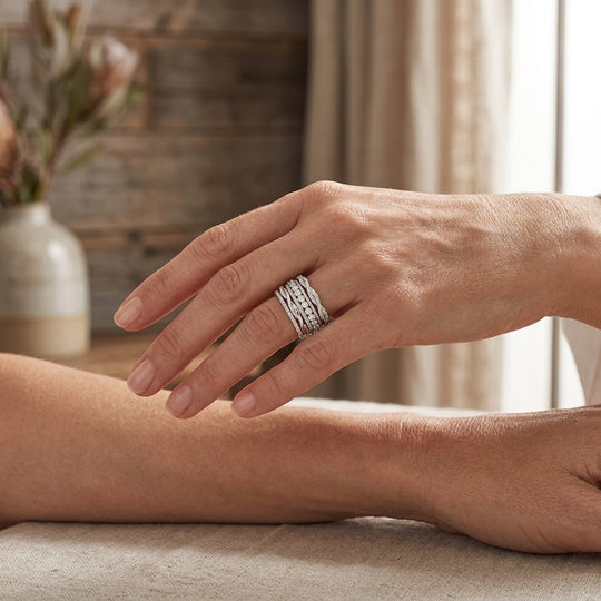 Multi-Band Cubic Zirconia Ring
