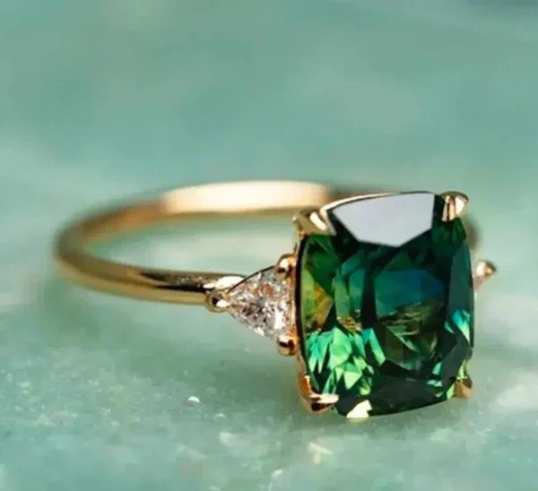 Gold-Plated Zirconia Ring Bracelet Set