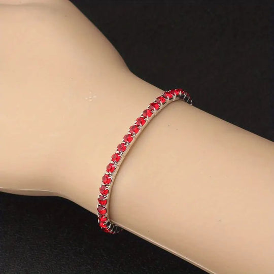 Sterling Silver Rhinestone Tennis Bracelet