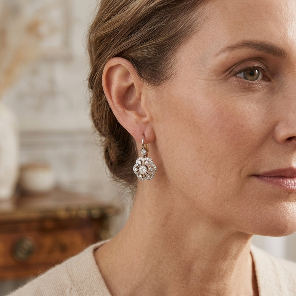 Vintage Floral Drop Earrings