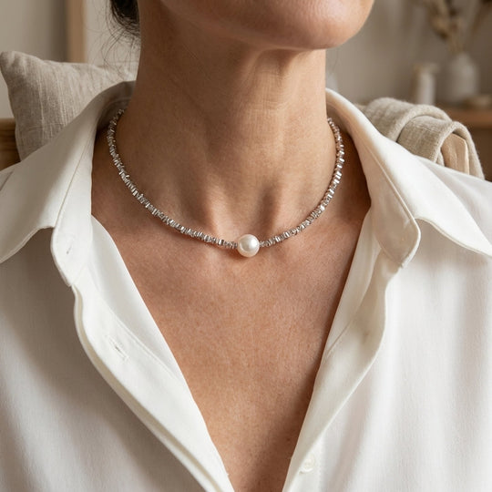 Sterling Silver Pearl Choker