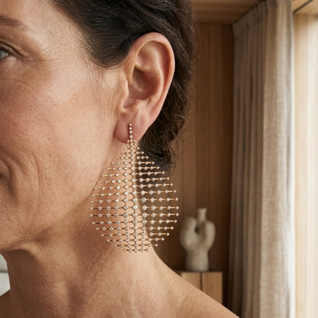 Sparkly Zirconia Drop Earrings